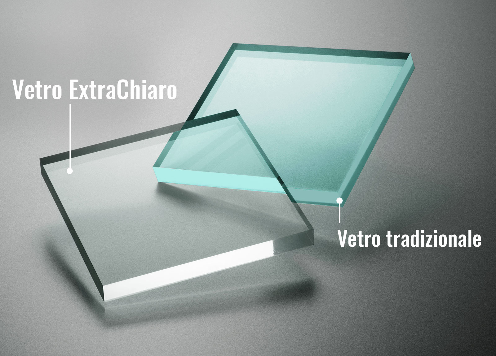 vetro extrachiaro differenza con vetro tradizionale