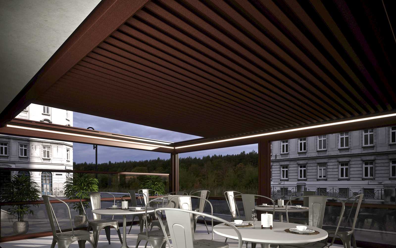 bar con copertura pergola frangisole